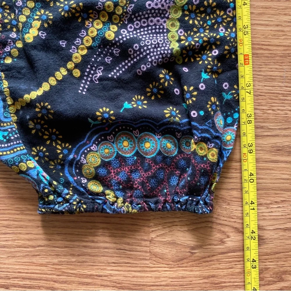 **GIVEAWAY** Paisley Print Bali Yoga Pants with Shirred Waist Size L Boho - Picture 11 of 14